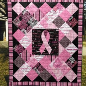 Pink Ribbon Awareness Quilt Blanket Aa22  Quilt